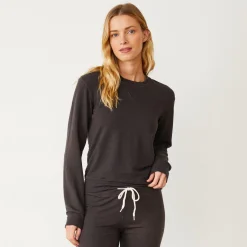 MONROW Supersoft Crew Neck Sweatshirt WASHEDBLACK Sale